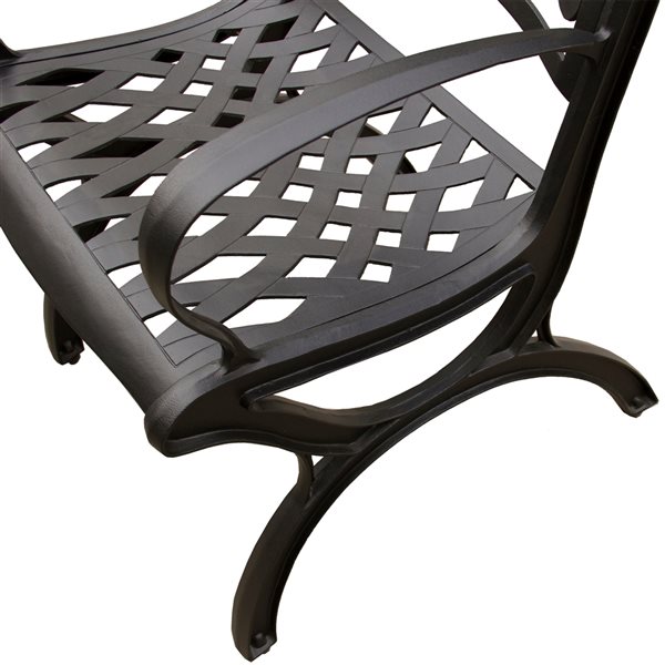 Oakland Living Black Metal Stationary Patio Dining Chair