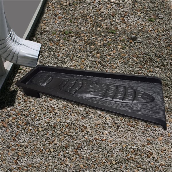 Oakland Living Black Alligator Cast Aluminum Downspout Splash Block