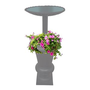Oakland Living 40-in Grey Round Metal Birdbath with Planter