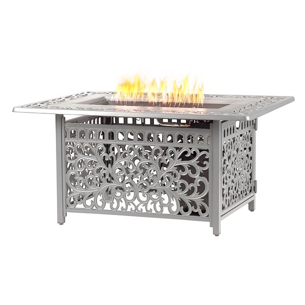 Oakland Living 48in W 55,000BTU Rectangular Aluminum Propane Fire Pit