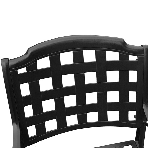 Oakland Living Black Metal Stationary Modern Patio Dining Chair