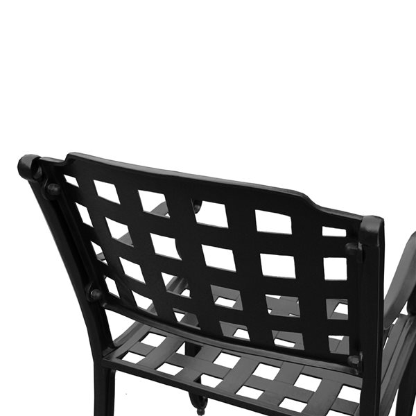 Oakland Living Black Metal Stationary Modern Patio Dining Chair