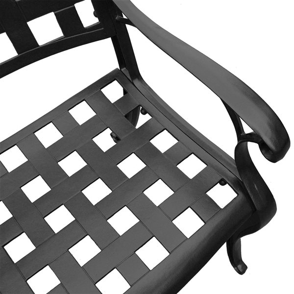 Oakland Living Black Metal Stationary Modern Patio Dining Chair