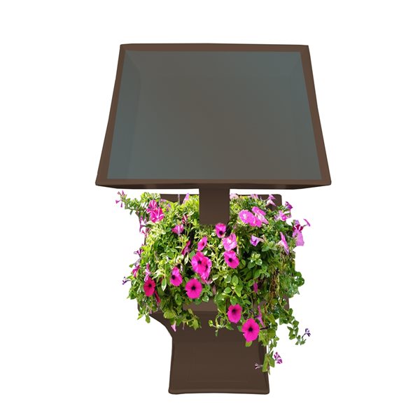 Oakland Living 40-in Brown Square Metal Birdbath with Planter