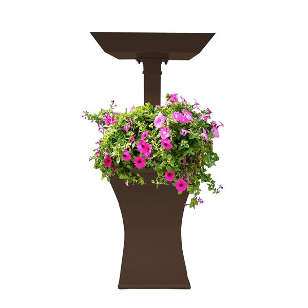 Oakland Living 40-in Brown Square Metal Birdbath with Planter