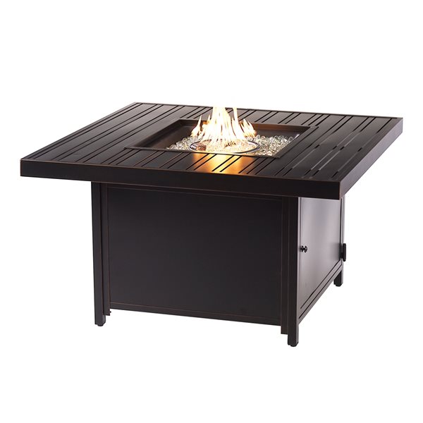 Oakland Living 42-in W 55,000-BTU Square Antique Copper Aluminum Propane Fire Pit Table