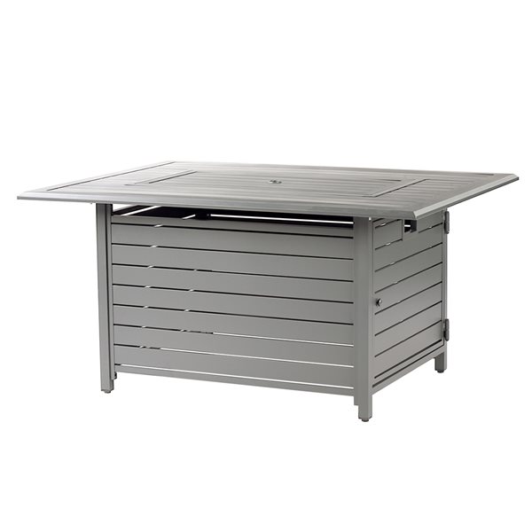 Oakland Living 48-in W 55,000-BTU Rectangular Aluminum Propane Fire Pit Table with Grey Finish