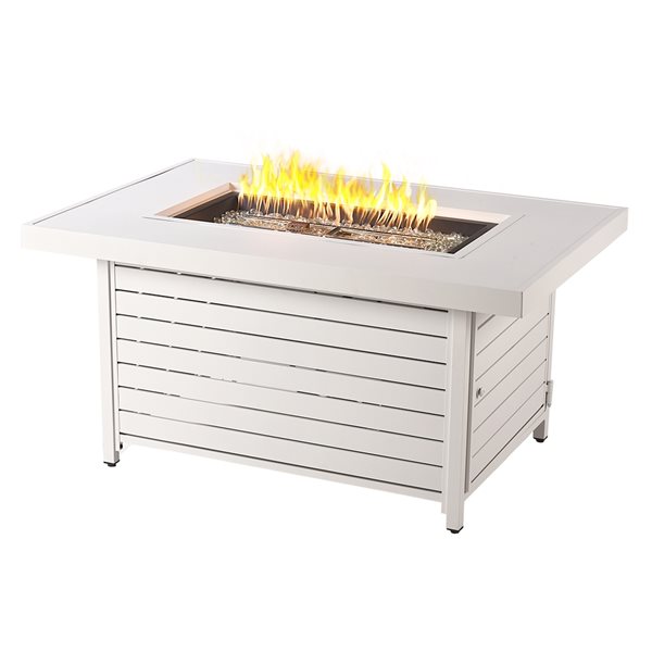 Oakland Living 48-in W 55,000-BTU Rectangular White Aluminum Propane ...