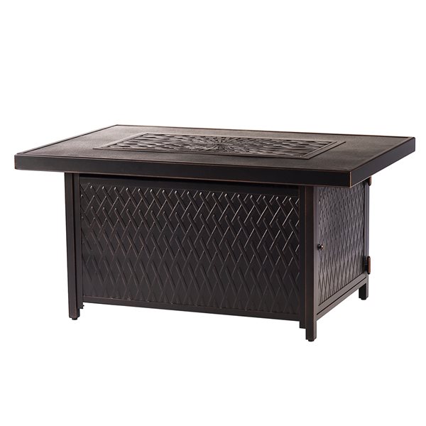 Oakland Living 48-in W 55,000-BTU Rectangular Antique Copper Aluminum Propane Fire Pit Table