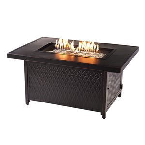 Oakland Living 48-in W 55,000-BTU Rectangular Antique Copper Aluminum Propane Fire Pit Table