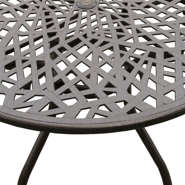 Oakland Living 48-in Round Brown Outdoor Dining Table with Umbrella Hole