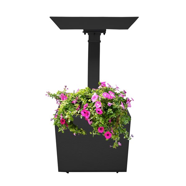 Oakland Living 35-in Black Square Metal Birdbath with Planter | RONA