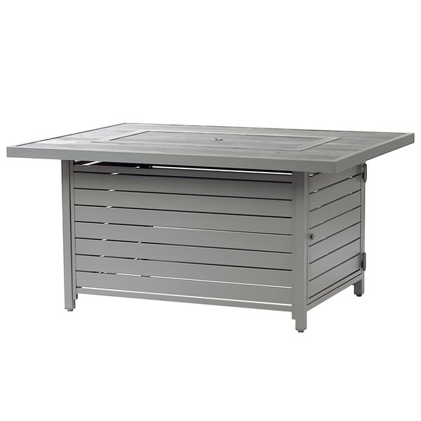 Oakland Living 48-in W 55,000-BTU Rectangular Aluminum Propane Fire Pit Table in Grey Finish