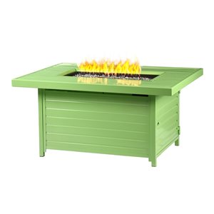 Oakland Living 48-in W 50,000-BTU Green Aluminum Propane Fire Pit Table