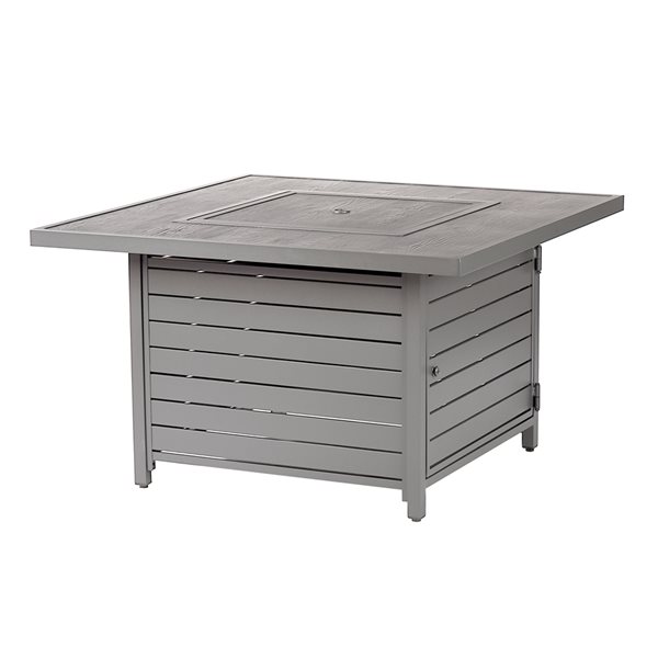 Oakland Living 42-in W 55,000-BTU Square Grey Finish Aluminum Propane Fire Pit Table