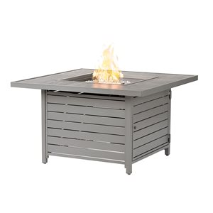 Oakland Living 42-in W 55,000-BTU Square Grey Finish Aluminum Propane Fire Pit Table