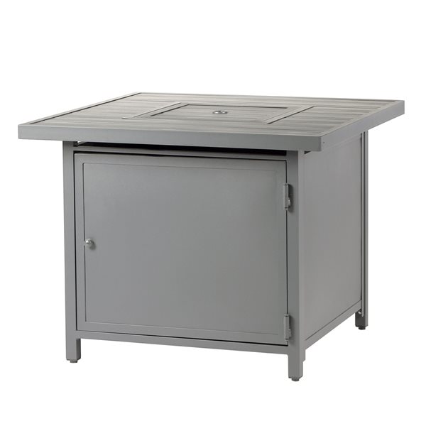 Oakland Living 32-in W 37,000-BTU Grey Aluminum Propane Fire Pit Table