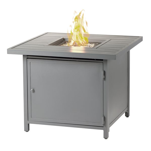 Oakland Living 32-in W 37,000-BTU Grey Aluminum Propane Fire Pit Table