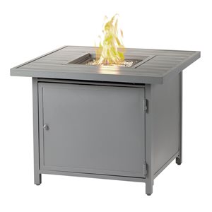 Oakland Living 32-in W 37,000-BTU Grey Aluminum Propane Fire Pit Table