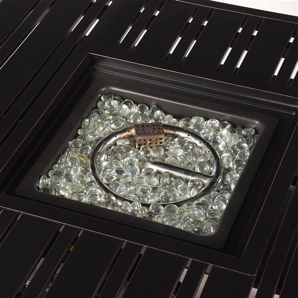 Oakland Living 32-in W 37,000-BTU Antique Copper Aluminum Propane Fire Pit Table