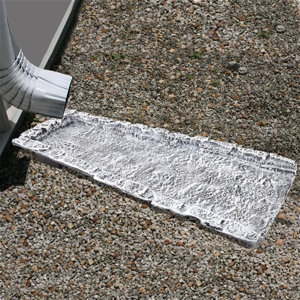 Oakland Living White Slate Stone Cast Aluminum Downspout Splash Block