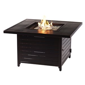 Oakland Living 42-in W 55,000-BTU Square Antique Copper Finish Aluminum Propane Fire Pit Table