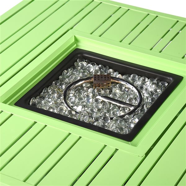 Oakland Living 32-in W 37,000-BTU Green Aluminum Propane Fire Pit Table