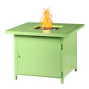 Oakland Living 32-in W 37,000-BTU Green Aluminum Propane Fire Pit Table