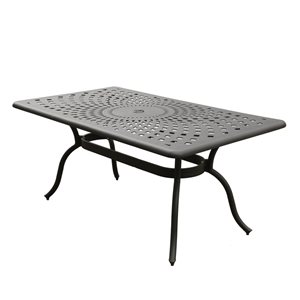 Oakland Living 67-in Rectangular Black Outdoor Dining Table with Umbrella Hole