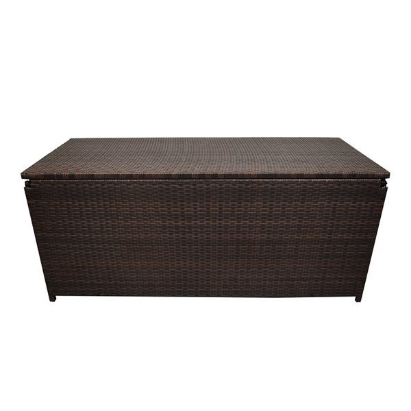 Oakland Living 428-L Brown Wicker with Metal Frame Storage Box