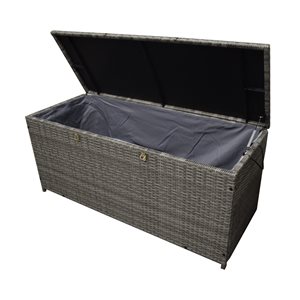 Oakland Living 428-L Grey Wicker with Metal Frame Storage Box