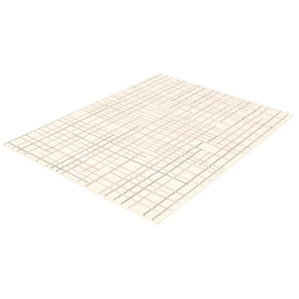 A&E Bath and Shower Onslow 7-ft x 10-ft Cream/Silver Rectangular Indoor Geometric Rug