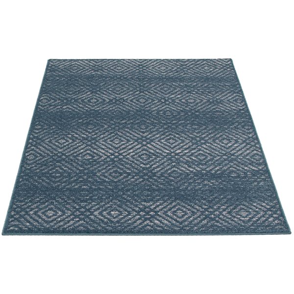 A&E Bath and Shower Rio 7-ft x 10-ft Petrol Grey Rectangular Indoor Geometric Rug