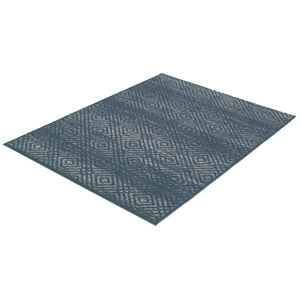 A&E Bath and Shower Rio 7-ft x 10-ft Petrol Grey Rectangular Indoor Geometric Rug