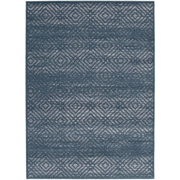 A&E Bath and Shower Rio 7-ft x 10-ft Petrol Grey Rectangular Indoor Geometric Rug