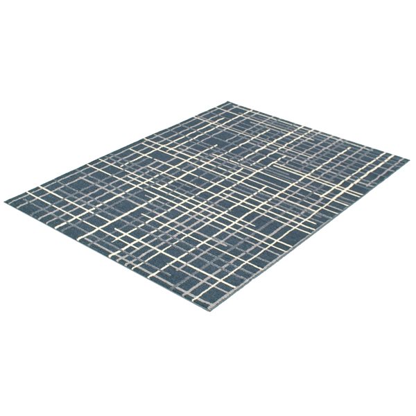 A&E Bath & Shower Onslow 5-ft x 7-ft Petrol Grey Rectangular Indoor Geometric Rug