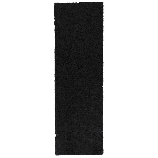 A&E Bath & Shower 2-ft x 6-ft Black Faux Fur Plush Rectangular Indoor ...