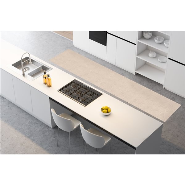 A&E Bath and Shower Leland 2-ft x 20-ft Beige Rectangular Indoor Geometric Rug