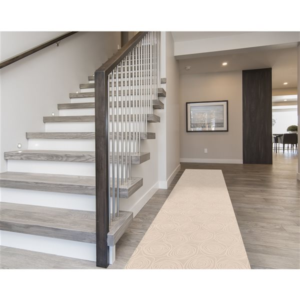 A&E Bath and Shower Leland 2-ft x 20-ft Beige Rectangular Indoor Geometric Rug