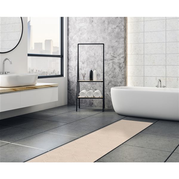 A&E Bath and Shower Leland 2-ft x 20-ft Beige Rectangular Indoor Geometric Rug