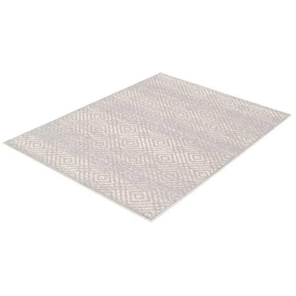 A&E Bath and Shower Rio 3-ft x 5-ft Silver Rectangular Indoor Geometric Rug