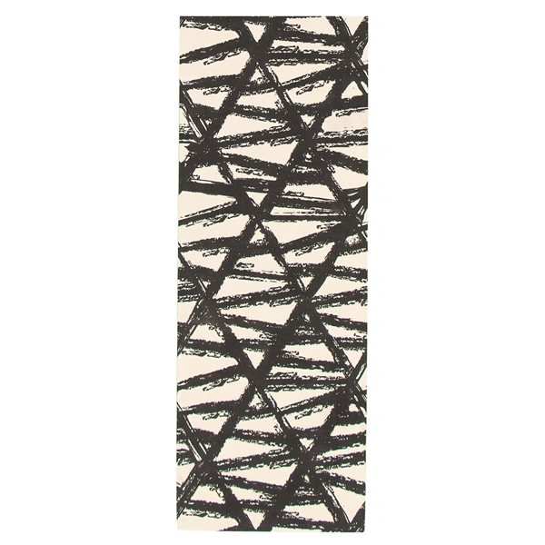 A&E Bath and Shower Leland 2-ft x 8-ft Black/Ivory Rectangular Indoor Geometric Rug