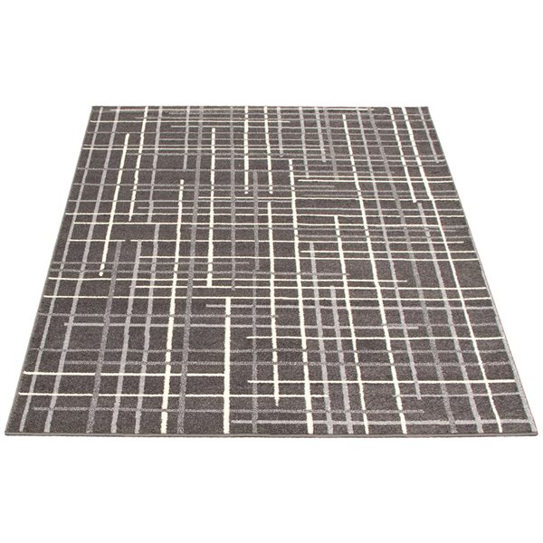 A&E Bath & Shower Onslow 5-ft x 7-ft Charcoal Grey Rectangular Indoor Geometric Rug