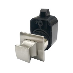 Richelieu 1 3/16-in Square Push Knob with Latch, Nickel