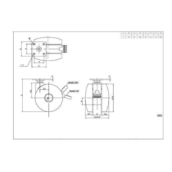 Richelieu 2 7/8-in Furniture Swivel Caster with Brake, 72 kg