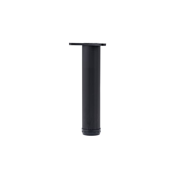 Richelieu 6-in Round Furniture Leg with Levelling Glide - Matte Black