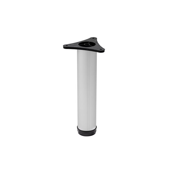 Richelieu 9-in Round Furniture Leg with Levelling Glide - Matte Aluminum