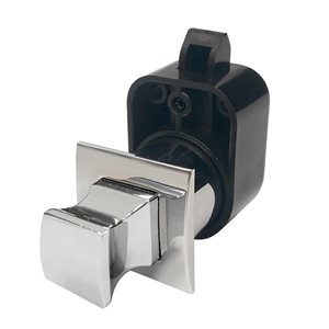 Richelieu 1 3/16-in Square Push Knob with Latch, Chrome