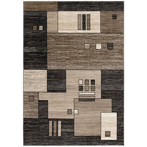 Rug Branch Modern Geometric Checkered Brown Beige Indoor Doormat Rug - 3x5