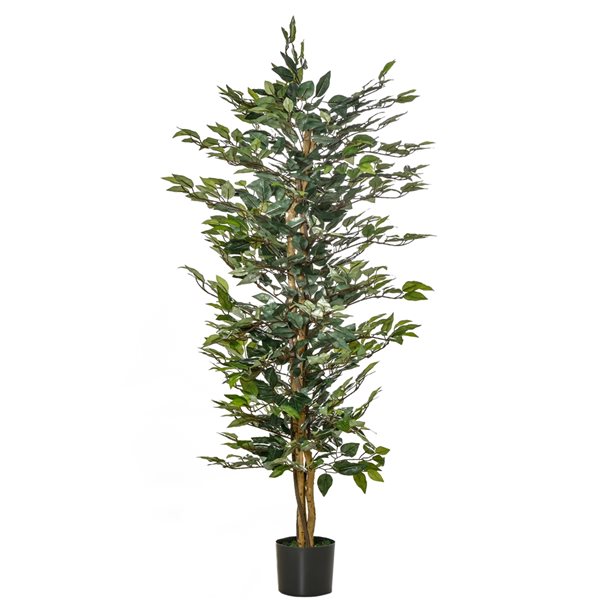 Ficus artificiel HomCom de 59 po en pot, vert